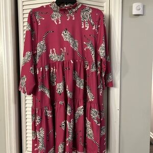 Tiger Print Pink Dress